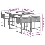 vidaXL Ensemble à manger de jardin coussins 5Pièces Noir Résine tressée
