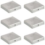 vidaXL Bouchons de poteau de clôture 6 Pièces Métal galvanisé 81x81 mm