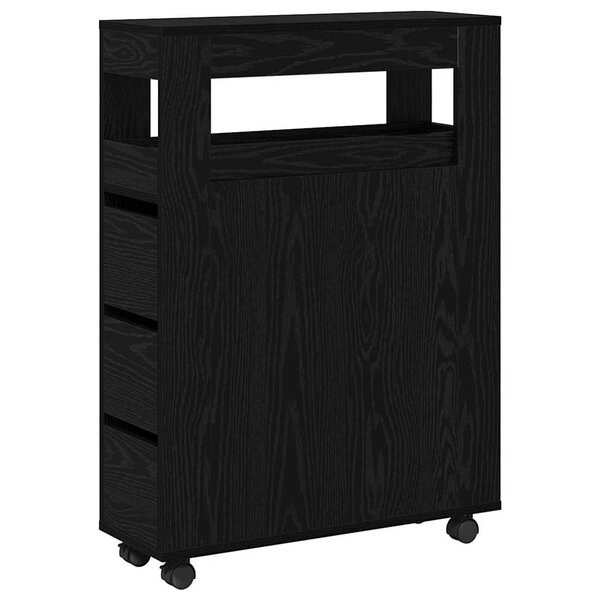 vidaXL Cabinet de Salle de Bain Étroite Chêne noir 65 x 23 x 87 cm
