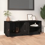 vidaXL Meuble TV Noir 105x34x40 cm Bois de pin massif