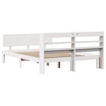 vidaXL Cadre de lit et tête de lit sans matelas blanc 135x190 cm