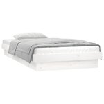 vidaXL Cadre de lit à LED sans matelas blanc 90x200 cm bois massif