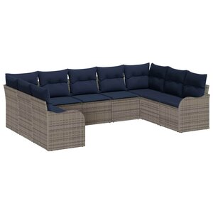 vidaXL Ensemble de canapé de jardin Gris polyrotin