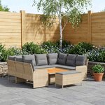 vidaXL Ensembles de meubles 7 Pièces Beige et Gris clair Rotin PE