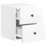vidaXL Cabinet de chevet mural 2 Pièces Blanc brillant 34 5 x 33 x 40 cm