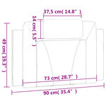 vidaXL Coussin de tête de lit noir 90 cm similicuir