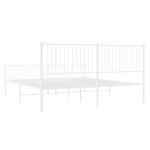 vidaXL Cadre de lit métal sans matelas et pied de lit blanc 200x200 cm