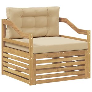 vidaXL Canapé d’extérieur Blanc et Beige