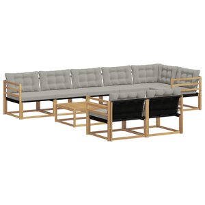 vidaXL Ensemble de canapés d'extérieur 9 pc Blanc et gris clair