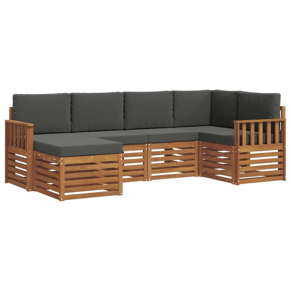 vidaXL Ensemble de canapé d'angle 6 Pièces Naturel et Anthracite
