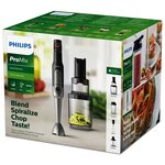 Philips hr2657/90 mixeur plongeant 800w promix - fouet  hachoir xl  gourde nomade  spiraliseur inclus - noir et acier inoxydable