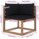 vidaXL Salon palette de jardin 5 Pièces et coussins Bois de pin imprégné