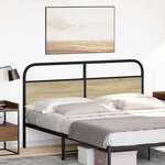 vidaXL Tête de lit chêne sonoma 160 cm acier et bois d'ingénierie