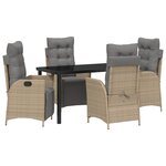 vidaXL Ensemble de jardin de 5 pièces en poly rattan beige.