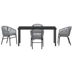 vidaXL Ensemble de salle à manger pour jardin 5 Pièces Gris Poly rotin