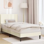 vidaXL Cadre de lit Crème 100 x 200 cm Tissu en velours côtelé