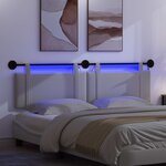 vidaXL Tête de lit suspendue Avec lumière LED Blanc Tissu