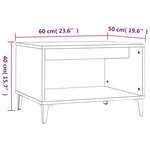 vidaXL Table basse Chêne marron 60x50x40 cm Bois d'ingénierie