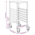 vidaXL Chariot à plateaux 6 bacs GN 39x55x87 cm acier inoxydable