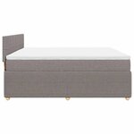 vidaXL Sommier à lattes de lit avec matelas Taupe 200x200 cm Tissu