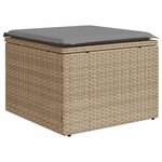 vidaXL Salon de jardin avec coussins 7Pièces mélange beige résine tressée