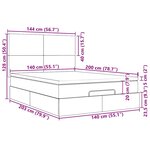 VidaXL Cadre de lit ottoman avec matelas gris foncé 140x200 cm tissu