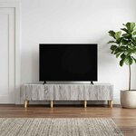 vidaXL Meuble TV 147 x 34 5 x 30 cm Sonoma gris Bois d'ingénierie