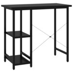 Bureau table poste de travail meuble d'ordinateur informatique étude d'ordinateur 80 x 40 x 72 cm MDF et métal noir 02_0023748