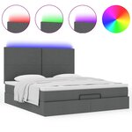VidaXL Cadre de lit ottoman avec matelas gris foncé 160x200cm tissu