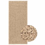 vidaXL Tapis ZIZUR beige 80x200 cm aspect de jute intérieur extérieur