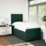 vidaXL Sommier à lattes de lit et matelas Vert foncé 80x200 cm Velours