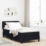 vidaXL Lit boxspring avec matelas avec matelas Noir 100 x 200 cm tissu