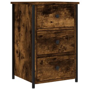 vidaXL Table de chevet chêne fumé 40x36x60 cm bois d'ingénierie