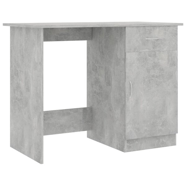 Bureau table poste de travail meuble d'ordinateur informatique étude 100 x 50 x 76 cm bois d’ingénierie gris 02_0023828
