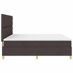 vidaXL Lit à ressorts avec matelas Marron foncé 200 x 200 cm tissu