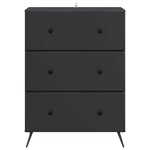 vidaXL Armoire à tiroirs Noir 66 x 34 5 x 90 cm Bois d'ingénierie