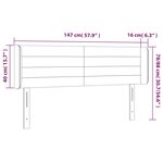 vidaXL Tête de lit à LED Rose 147x16x78/88 cm Velours