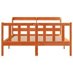 vidaXL Cadre de lit et tête de lit cire marron 135x190 cm bois de pin