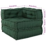 vidaXL Unité de canapé modulaire 2 Pièces Vert 140 x 70 x 56 cm Tissu