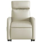 vidaXL Fauteuil inclinable de massage Crème Similicuir