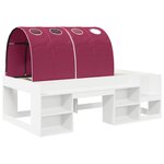 vidaXL Cadre de lit avec tunnel 3 Pièces Blanc et rouge Bois d'ingénierie