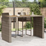 vidaXL Table de jardin et dessus en bois d'acacia gris résine tressée