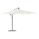 vidaXL Parasol de jardin avec mât en acier blanc 290x290x238 cm