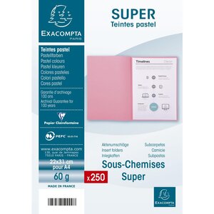 Paquet de 250 sous-chemises SUPER 60 - 22x31cm - Bulle x 5 EXACOMPTA