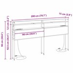 vidaXL Tête de lit de rangement Chêne noir 200 cm Bois d'ingénierie