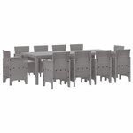 vidaXL Ensemble de salle à manger pour jardin 11 Pièces Gris clair