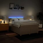 vidaXL Sommier à lattes de lit avec matelas Crème 160x200 cm Tissu