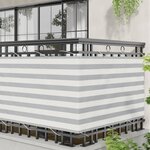 vidaXL Écran de balcon Gris clair et blanc 90 x 700 cm