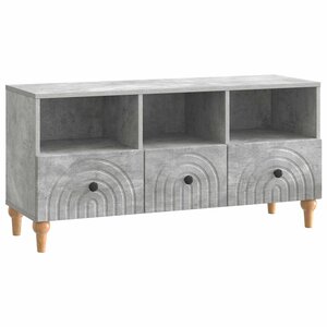vidaXL Meuble TV Gris Béton 102 x 34 5 x 50 cm Bois d’ingénierie