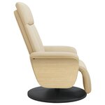 vidaXL Fauteuil inclinable avec repose-pied crème tissu